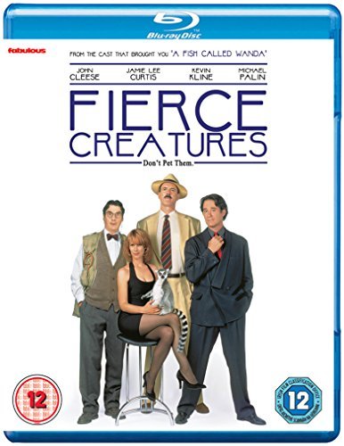 Blu-ray cover for Fierce Creatures featuring the four main cast members and a lemur.