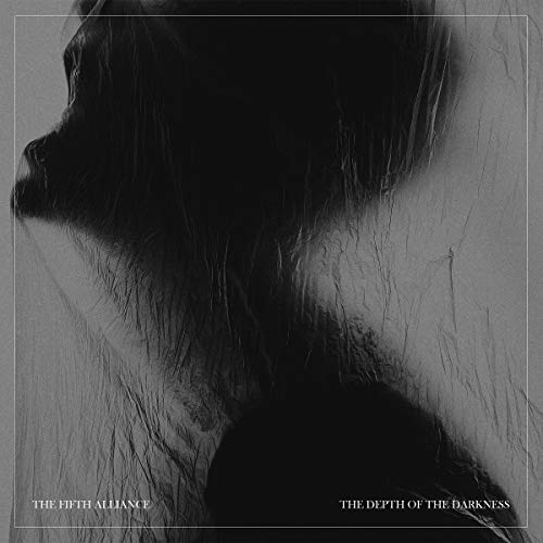 Abstract black and white image of a human silhouette against a crinkled texture.