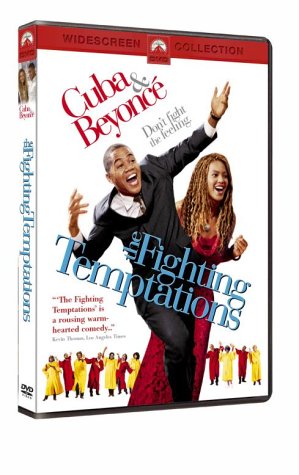 DVD cover for "Fighting Temptations" featuring Cuba Gooding Jr. and Beyoncé.