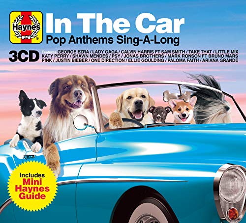 Haynes" CD cover with dogs in a blue convertible, pastel sunset background.