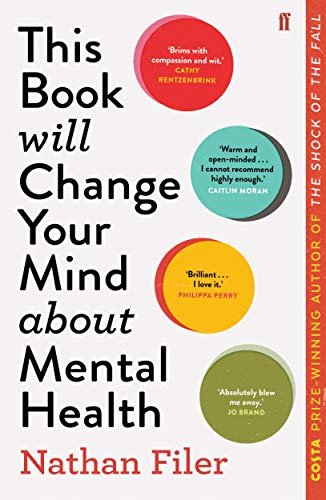 Book cover with bold black text on white background and four colorful circular quotes.
