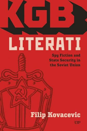 Red book cover with "KGB Literati" title, a sword, and Soviet star.