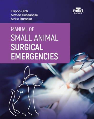 Book cover: “Manual of Small Animal Surgical Emergencies” with surgical tools.