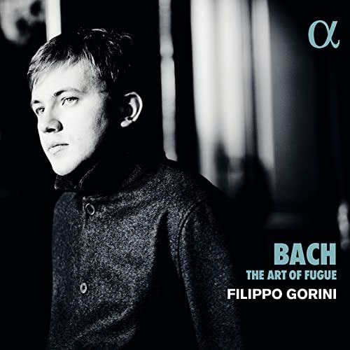 CD cover: Portrait of Filippo Gorini with text “Bach: The Art Of Fugue”.