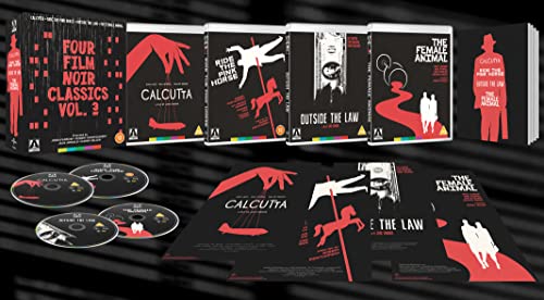 Blu-ray box set of four film noir classics with red and white artwork.