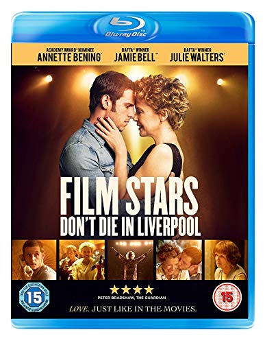 Blu-ray cover for "Film Stars Don't Die In Liverpool" featuring a couple embracing.