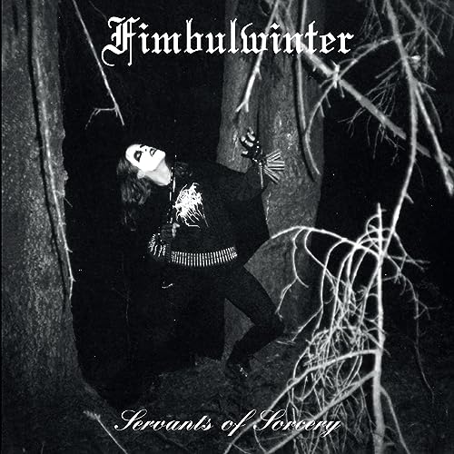 Black and white album cover featuring a figure in a dark forest.