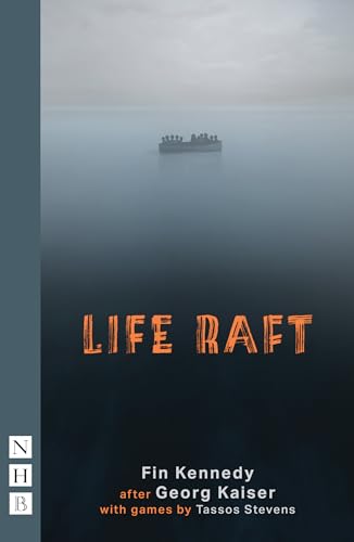 Book cover showing a small boat with people on a vast, misty, dark ocean.