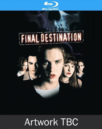 “Final Destination” Blu-ray cover featuring four young people with a dark background.
