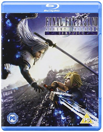 Blu-ray cover art showing Sephiroth and Cloud Strife engaged in a sword fight.
