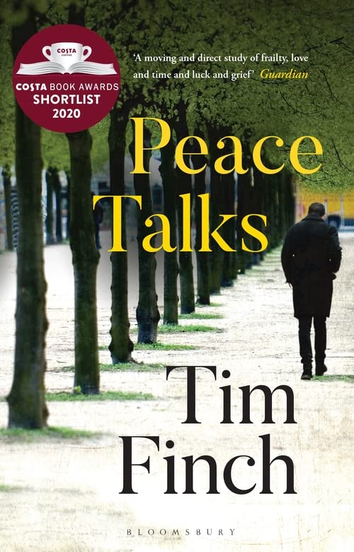 Book cover for "Peace Talks" by Tim Finch, with a park scene.
