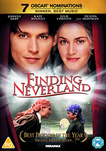 “Finding Neverland” DVD cover featuring Johnny Depp and Kate Winslet.