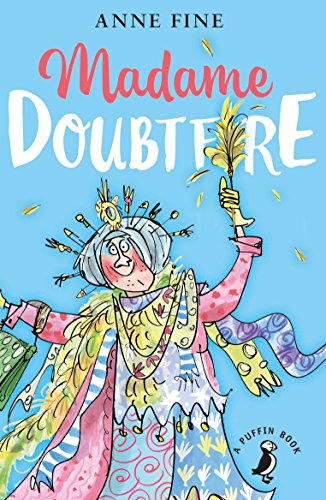 Book cover of "Madame Doubtfire" featuring an illustrated, disguised face.