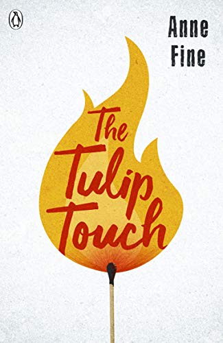 Book cover with a flame illustration and title "The Tulip Touch" in red.