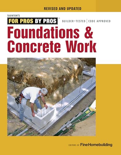 Book cover: "Foundations & Concrete Work" with a construction worker image.