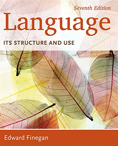 Book cover: "Language: Its Structure and Use," seventh edition, with leaf imagery.
