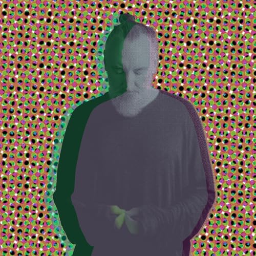 CD cover with a portrait of a person against a colorful, patterned background.