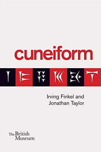 Book cover for "Cuneiform" with red title and ancient writing symbols.