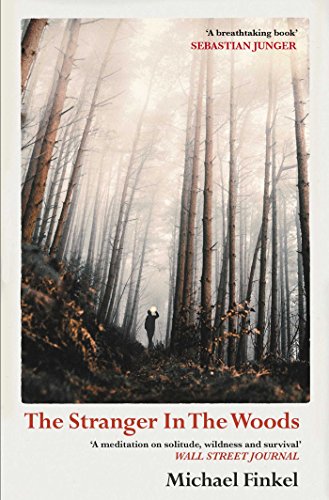 Book cover featuring a person walking through a misty forest with tall trees.