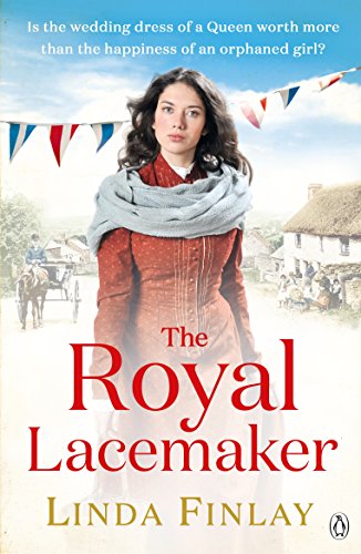 Book cover: woman in red dress, rural scene, title "The Royal Lacemaker".
