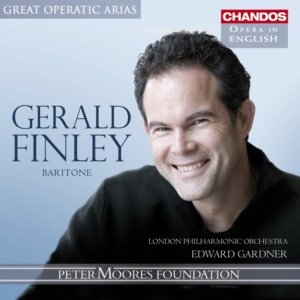 CD cover featuring portrait of baritone Gerald Finley with blue background.