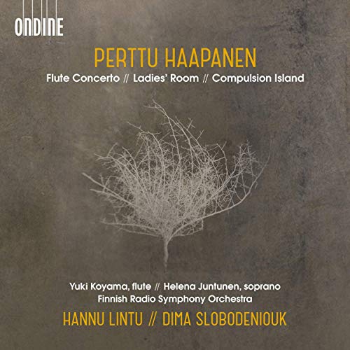 CD cover for Perttu Haapanen’s flute concerto with a tree-like graphic.