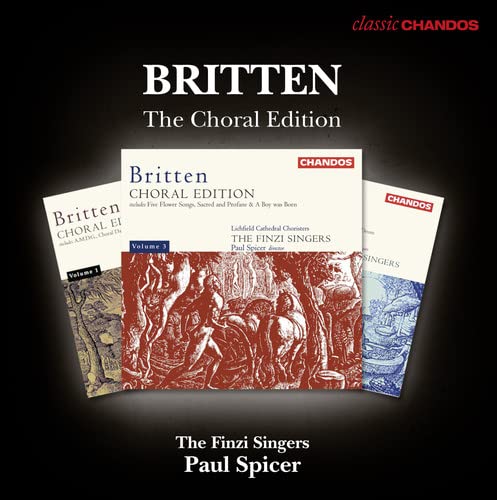Three CD cases for Britten’s “The Choral Edition” by Finzi Singers.