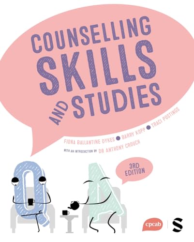 Book cover with the title Counselling Skills and Studies inside a large pink speech bubble.