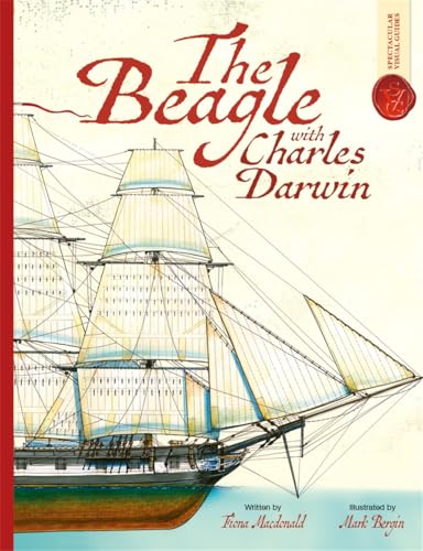 Book cover: sailing ship, “The Beagle with Charles Darwin” title.