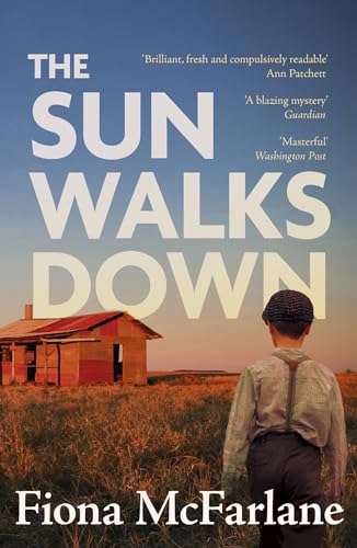 Book cover featuring a man facing a small red house in a field.