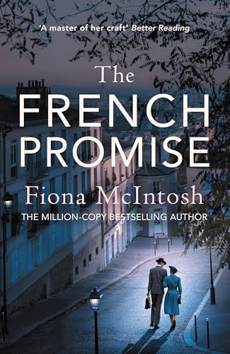Book cover showing a couple walking down a quiet, lamp-lit street in Paris at dusk.
