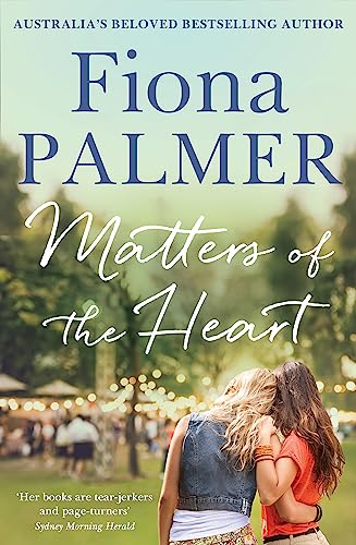 Book cover: “Matters of the Heart” with two women embracing in a park.