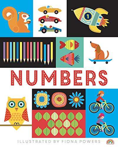Children’s book cover with colorful illustrations and the title “NUMBERS”.
