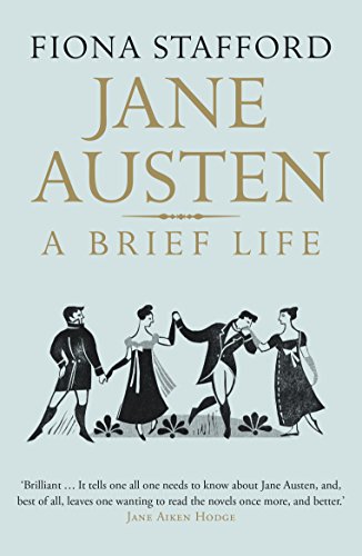 Book cover for Jane Austen: A Brief Life by Fiona Stafford featuring Regency-era silhouettes.