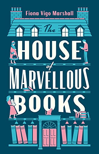 Book cover: illustrated house with figures, books, and a cat.