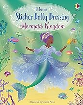 A mermaid with purple hair and a blue tail swims among fish and seaweed.