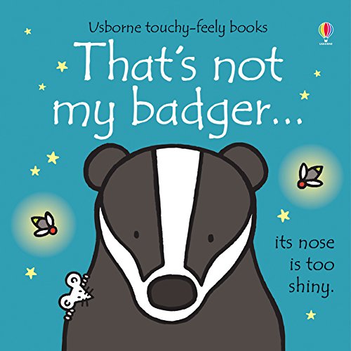 Children's book cover featuring a badger's face and shiny nose.