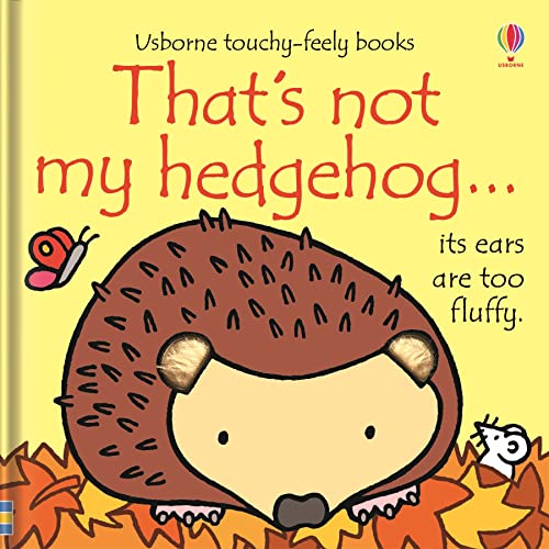Cover of That's not my hedgehog book featuring a cartoon hedgehog on yellow background.