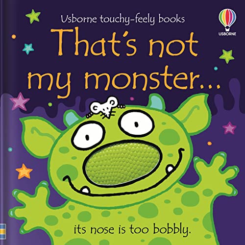 Cover of That's not my monster book featuring a green monster with a textured nose.