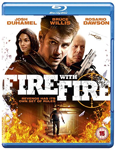 Blu-ray cover for Fire With Fire featuring Josh Duhamel, Bruce Willis, and Rosario Dawson.
