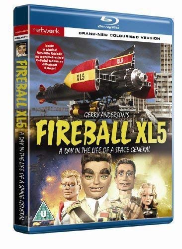 Fireball XL5 DVD cover featuring the rocket and character portraits.