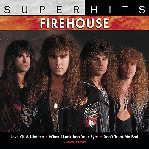 CD cover for Firehouse’s “Super Hits” featuring the band members.