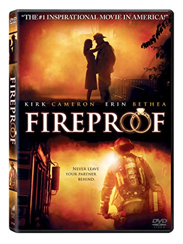 Fireproof" DVD cover featuring a firefighter, couple, and wedding rings.