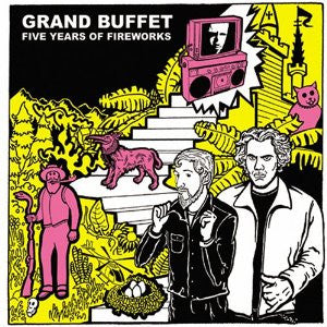 DVD cover with illustrated people, animals, and objects in yellow and black.