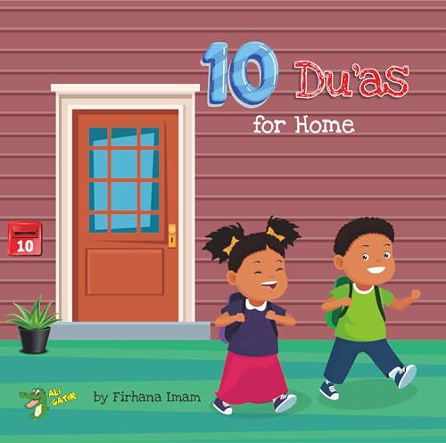 Book cover with children, a house, and the title "10 Du’as for Home".