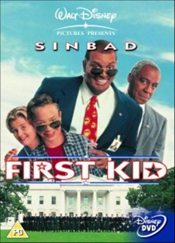 First Kid" DVD cover featuring Sinbad, two boys, and the White House.