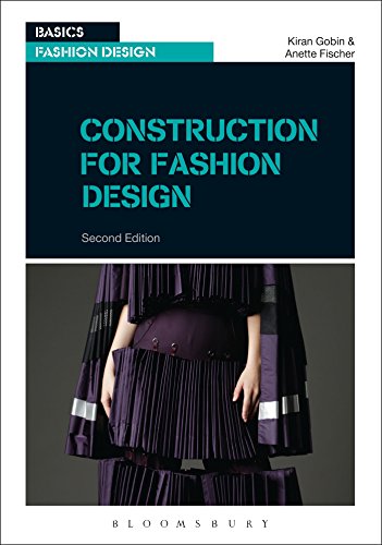 Book cover: "Construction for Fashion Design," showing a purple ruffled garment.