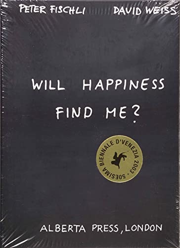 Black book cover with white text: "Will Happiness Find Me?" and a gold seal.