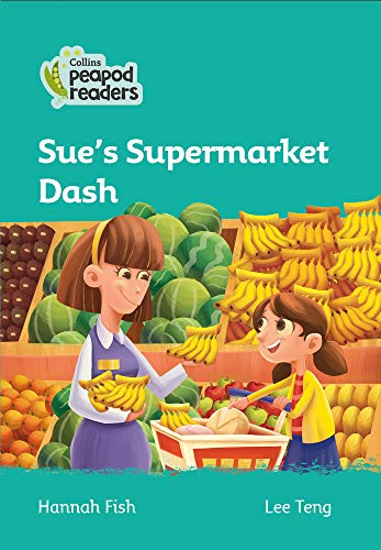 Book cover: two girls with produce in a supermarket setting.