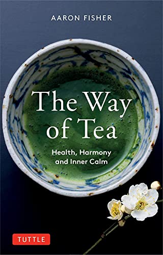 Book cover: “The Way of Tea” with tea bowl and flower.